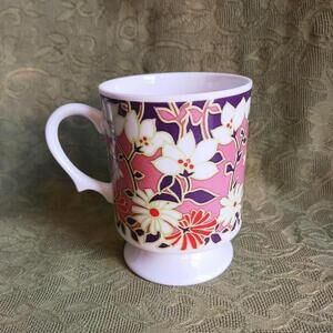 Holt Howard Vintage Floral Ceramic Mug